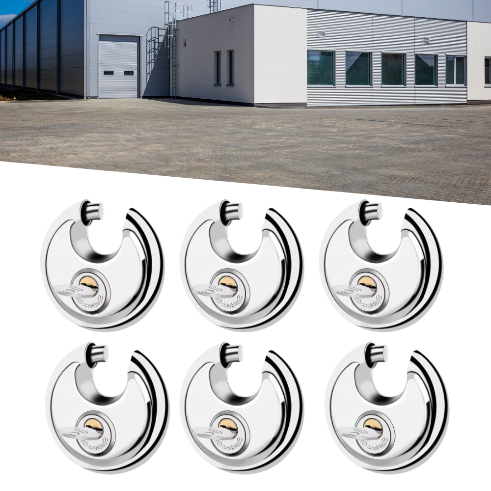 Pack of 24 Acro Locks Discus Keyed Alike Padlock Stainless Steel Discus Lock with 2 Keys, 3/8 Inch Shackle Body Width 70mm, Heavy Duty Lock Outdoor Waterproof Storage Lock for Warehouse, Garage, Storage Unit, Locker, and Outdoors