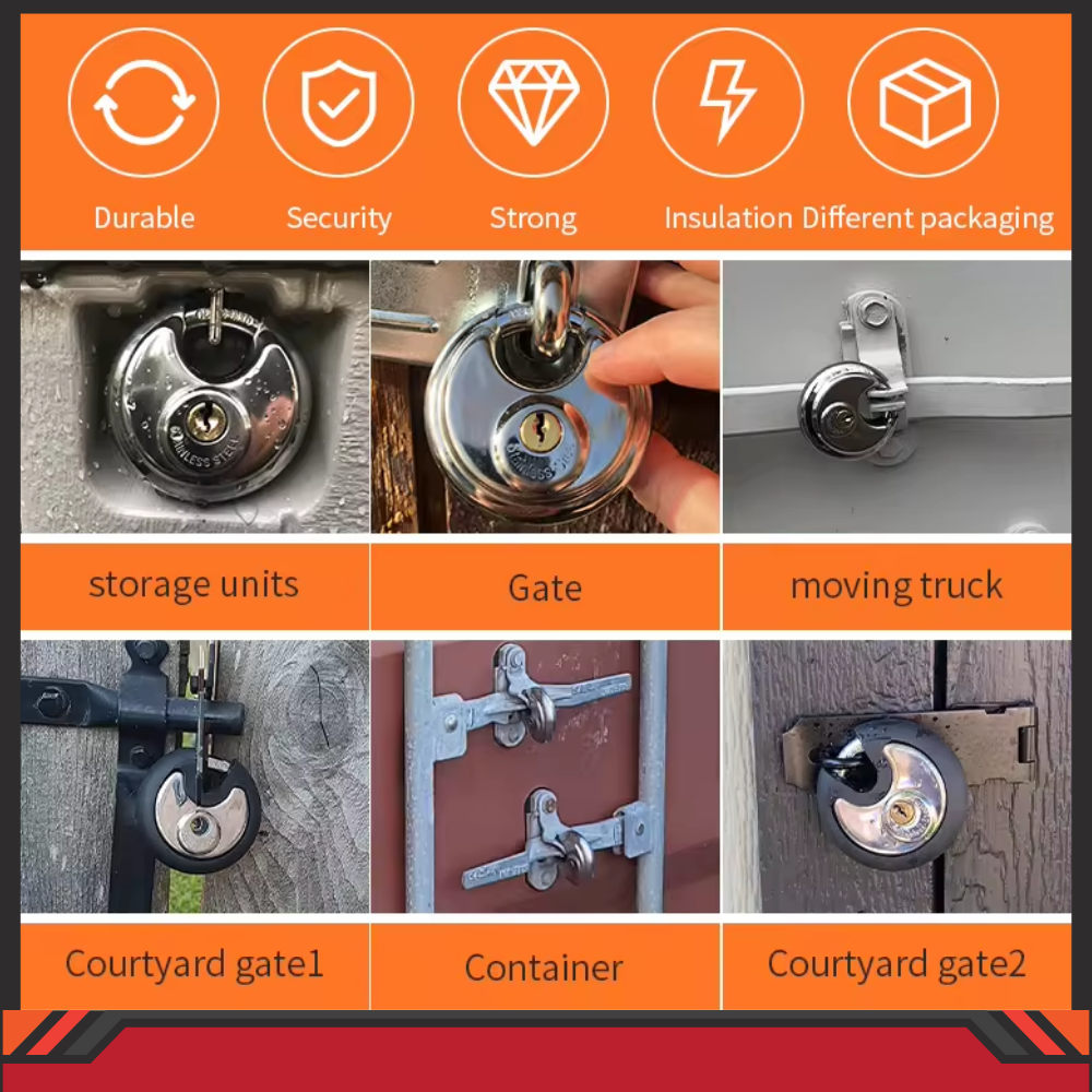 Pack of 24 Acro Locks Discus Keyed Alike Padlock Stainless Steel Discus Lock with 2 Keys, 3/8 Inch Shackle Body Width 70mm, Heavy Duty Lock Outdoor Waterproof Storage Lock for Warehouse, Garage, Storage Unit, Locker, and Outdoors