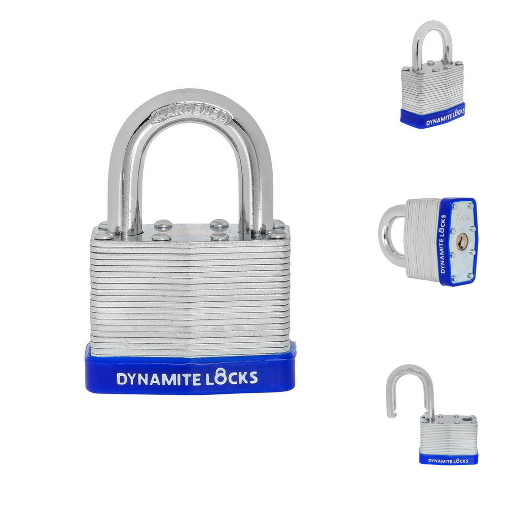 Pack of 48, Dynamite Locks Padlocks with same keys, 50mm Heavy Duty Laminated Steel Padlock Short Shackle Hardened Steel Shackle, Commercial Grade Keyed Alike 2-Inch, 50mm Padlocks Keyed Alike Set (48)