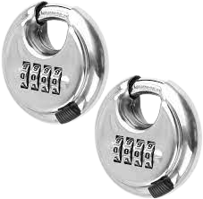 Pack of 48 Discus Stainless Steel Combination 4 Digits 70mm, Stainless Steel Discus Lock with 2-3/4 in. Wide, 3/8 in. Diameter Shackle, Waterproof Discus Lock for Storage Unit, Sheds, Garages and Fence