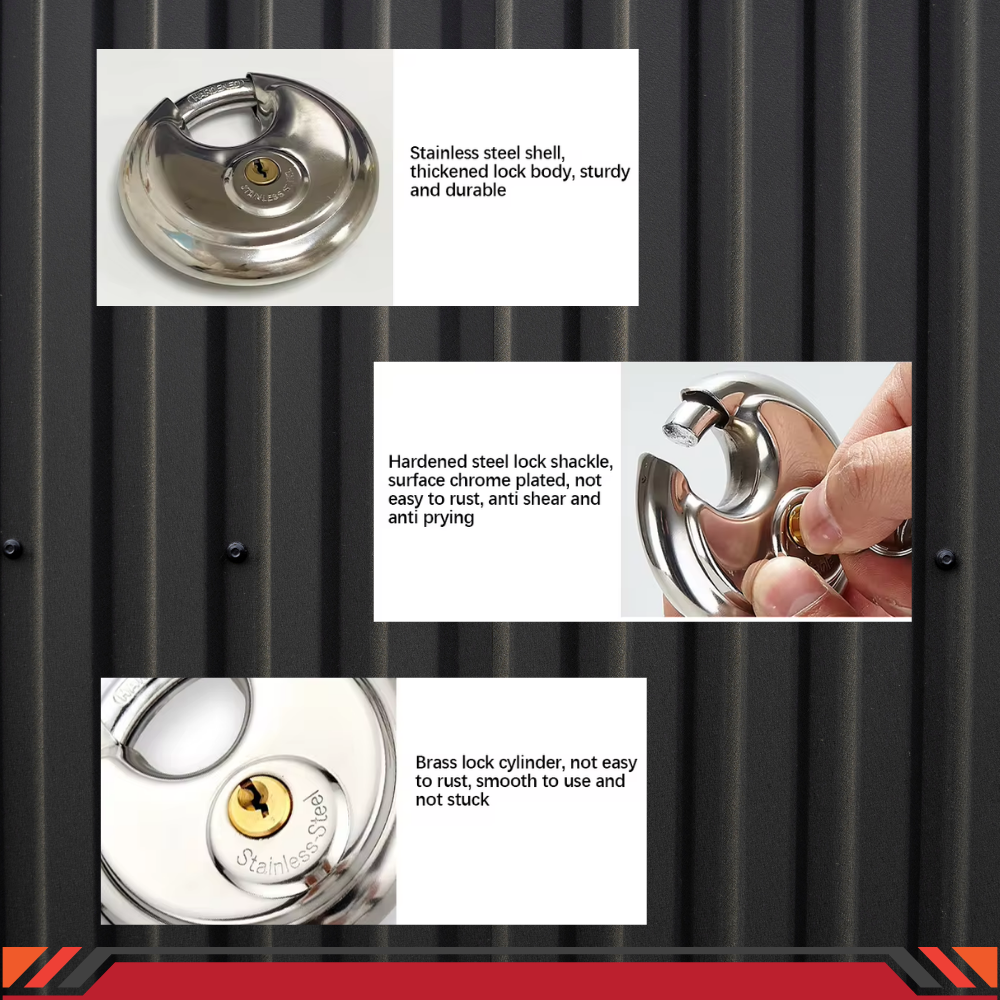 Pack of 24 Acro Locks Discus Keyed Alike Padlock Stainless Steel Discus Lock with 2 Keys, 3/8 Inch Shackle Body Width 70mm, Heavy Duty Lock Outdoor Waterproof Storage Lock for Warehouse, Garage, Storage Unit, Locker, and Outdoors