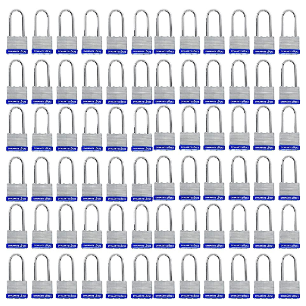 Pack of 192 Units Dynamite Lock Premium Padlock Set Laminated keyed Padlock (1-9/16", 40mm), keyed Alike Locks, Long Shackle (Copy) (Copy) (Copy)
