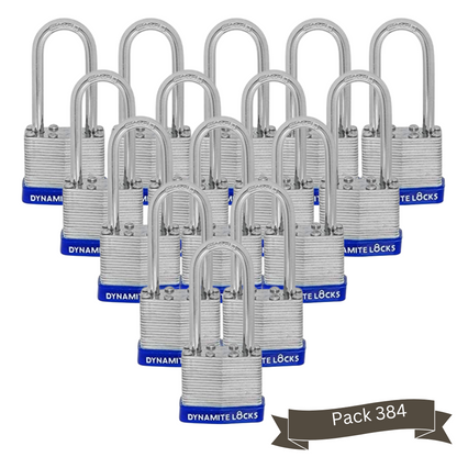 Pack of 144 Units Dynamite Lock Premium Padlock Set Laminated keyed Padlock (1-9/16", 40mm), keyed Alike Locks, Long Shackle (Copy) (Copy)