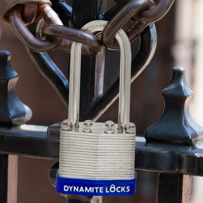 Pack of 144 Units Dynamite Lock Premium Padlock Set Laminated keyed Padlock (1-9/16", 40mm), keyed Alike Locks, Long Shackle (Copy) (Copy)