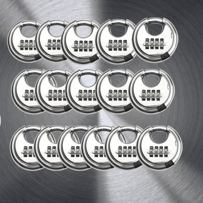Pack of 48 Discus Stainless Steel Combination 4 Digits 70mm, Stainless Steel Discus Lock with 2-3/4 in. Wide, 3/8 in. Diameter Shackle, Waterproof Discus Lock for Storage Unit, Sheds, Garages and Fence