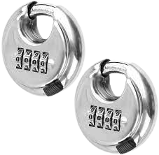 Pack of 48 Discus Stainless Steel Combination 4 Digits 70mm, Stainless Steel Discus Lock with 2-3/4 in. Wide, 3/8 in. Diameter Shackle, Waterproof Discus Lock for Storage Unit, Sheds, Garages and Fence