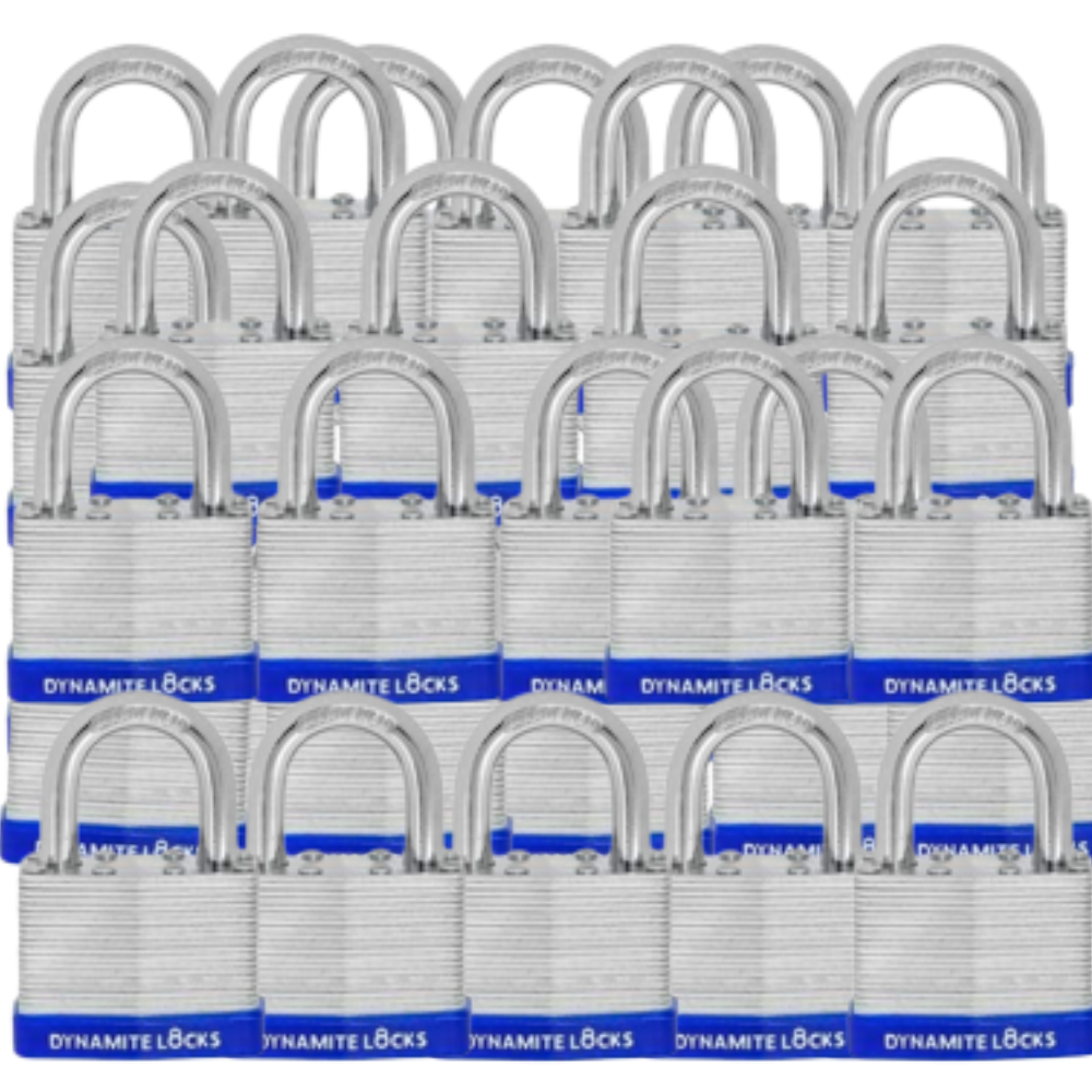 Pack of 48, Dynamite Locks Padlocks with same keys, 50mm Heavy Duty Laminated Steel Padlock Short Shackle Hardened Steel Shackle, Commercial Grade Keyed Alike 2-Inch, 50mm Padlocks Keyed Alike Set (48)