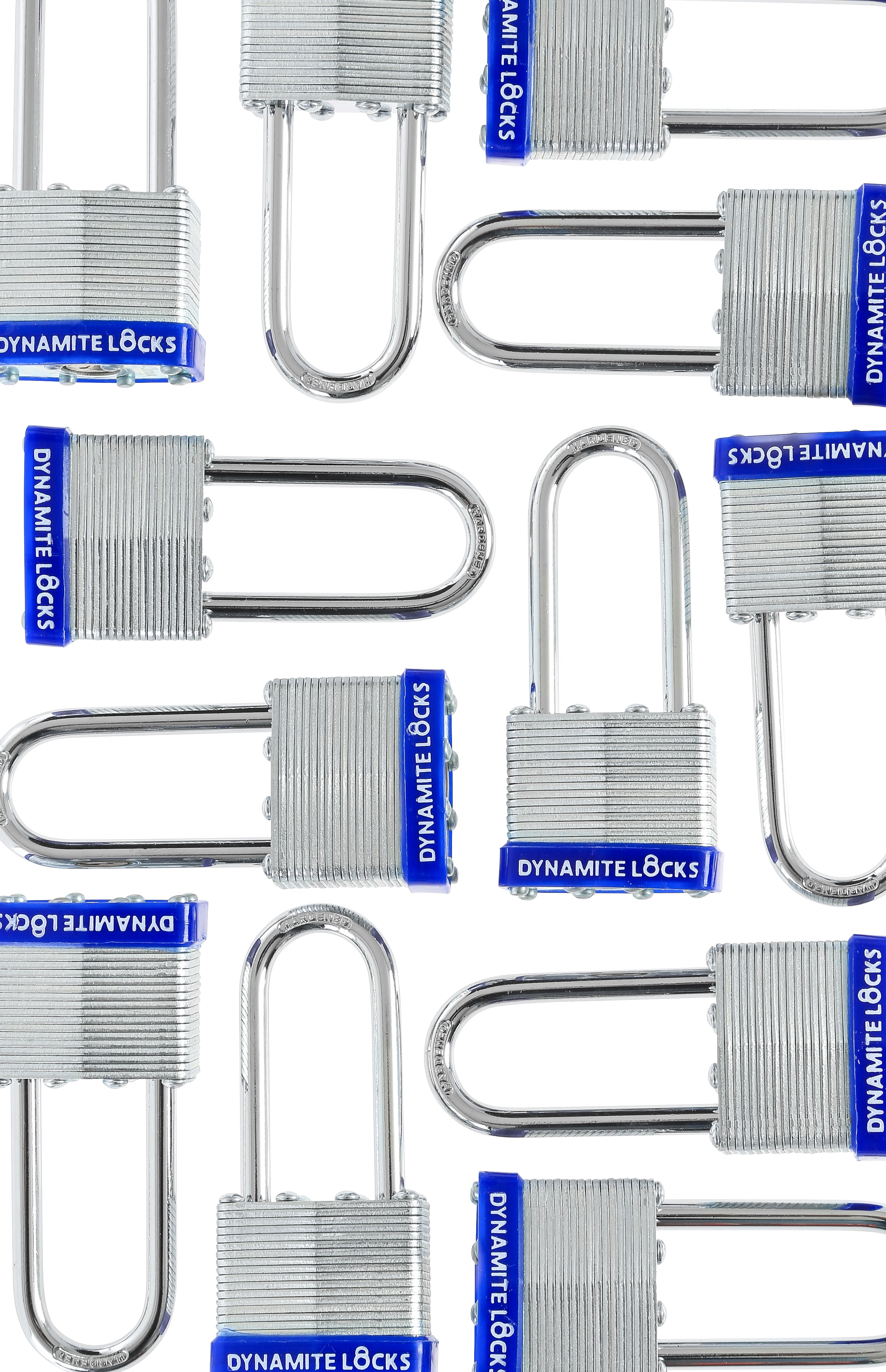 Pack of 48,  Dynamite padlocks keyed alike 45mm or 1-3/4 in. Laminated Padlocks Set with Same Keys, Commercial Grade, Padlocks Keyed Alike with Hardened Steel Long Shackle ( pack of 48)