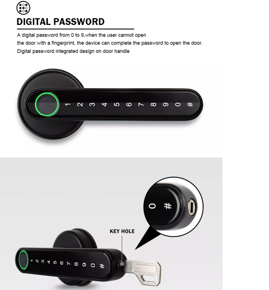 Smart Lever Door Lock with  TTlock APP WiFi Security Door Lock Electronic Code Smart Fingerprint Handle Lock