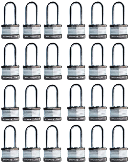 Pack of 6 Dynamite Lock Commercial Grade Premium quality Heavy Duty Padlocks with Keys All the Same keys Keyed Alike 1-3/4” Body Width, 45mm Long Hardened Steel Shackle All The Same Keys