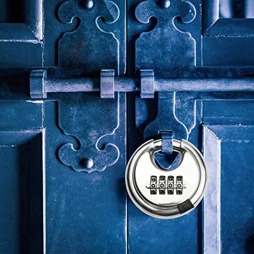 Pack of 48 Discus Stainless Steel Combination 4 Digits 70mm, Stainless Steel Discus Lock with 2-3/4 in. Wide, 3/8 in. Diameter Shackle, Waterproof Discus Lock for Storage Unit, Sheds, Garages and Fence